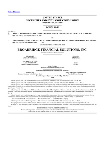 Thumbnail Broadridge Financial Solutions
 10-K Annual Report 