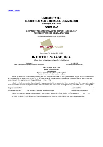 Thumbnail Intrepid Potash
 10-Q Quarterly Report FY 