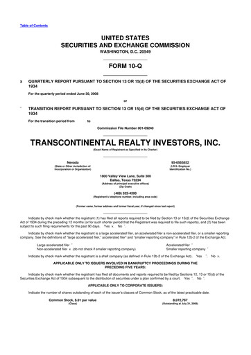 Thumbnail Transcontinental Realty Investors 10-Q Quarterly Report FY 