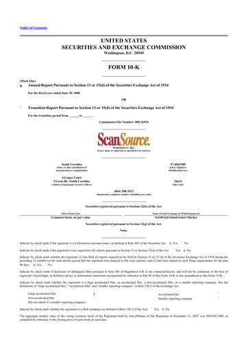 Thumbnail ScanSource 10-K Annual Report 