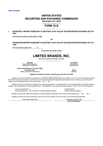 Thumbnail Bath & Body Works 10-Q Quarterly Report FY 