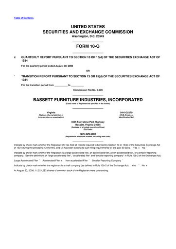Thumbnail Bassett Furniture 10-Q Quarterly Report FY 