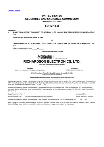 Thumbnail Richardson Electronics 10-Q Quarterly Report FY 