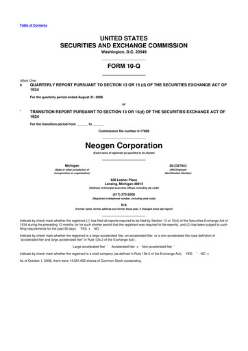 Thumbnail Neogen 10-Q Quarterly Report FY 