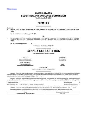 Thumbnail TD Synnex 10-Q Quarterly Report FY 