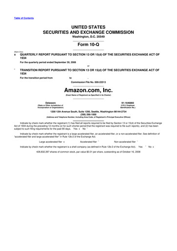 Thumbnail Amazon 10-Q Quarterly Report FY 