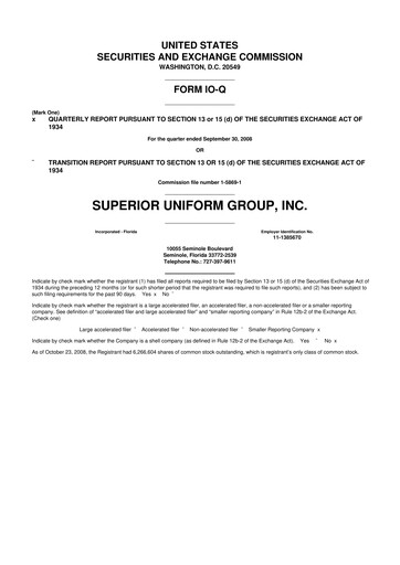 Thumbnail Superior Group of Companies 10-Q Quarterly Report FY 