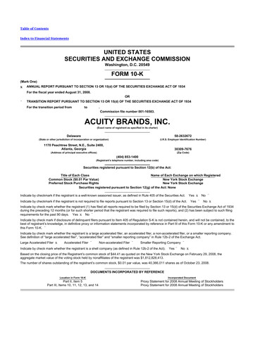 Thumbnail Acuity Brands
 10-K Annual Report 