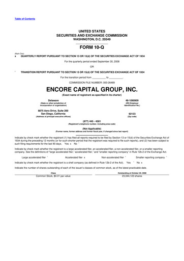 Thumbnail Encore Capital Group 10-Q Quarterly Report FY 