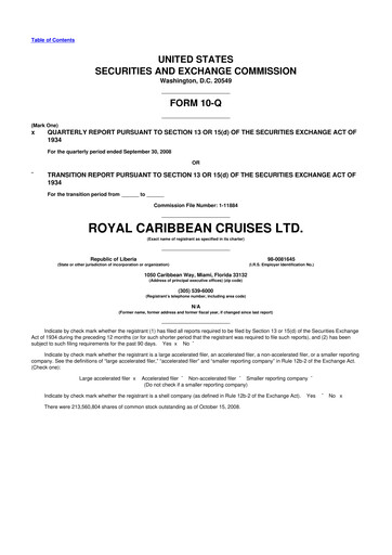 Vorschaubild Royal Caribbean Group 10-Q Quartalsbericht  