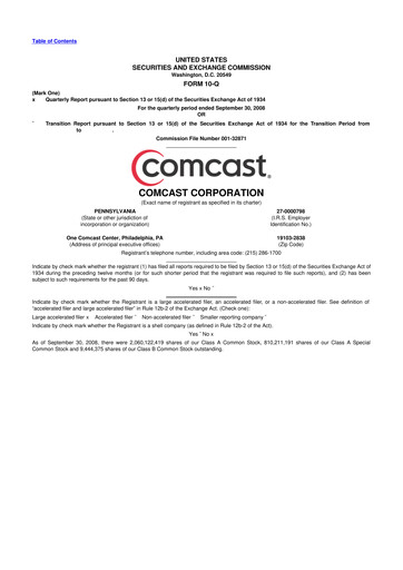 Vorschaubild Comcast 10-Q Quartalsbericht  