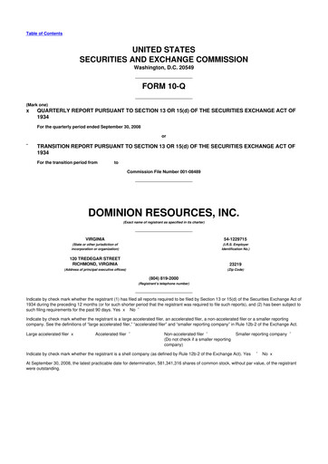 Vorschaubild Dominion Energy 10-Q Quartalsbericht  