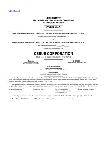 Thumbnail Cerus Corporation 10-Q Quarterly Report FY 