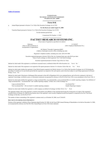 Thumbnail FactSet 10-K Annual Report 