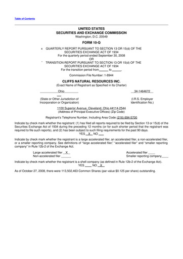 Thumbnail Cleveland-Cliffs 10-Q Quarterly Report FY 