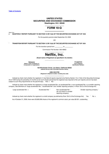 Vorschaubild Netflix 10-Q Quartalsbericht  