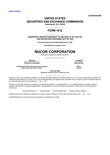Thumbnail Nucor
 10-Q Quarterly Report FY 