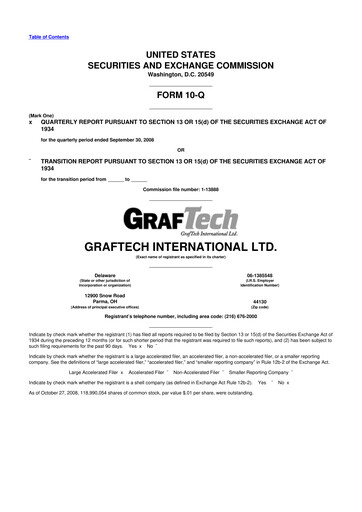 Miniature GrafTech 10-Q Rapport trimestriel  