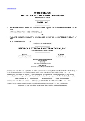 Miniature Heidrick & Struggles

 10-Q Rapport trimestriel  