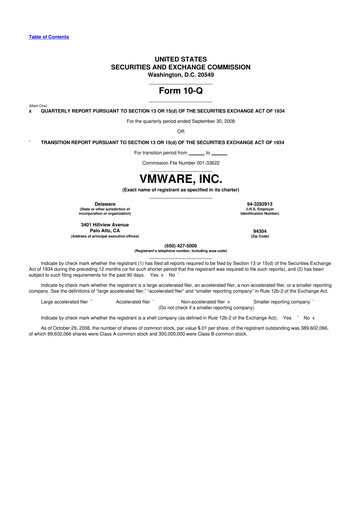 Thumbnail Vmware 10-Q Quarterly Report FY 