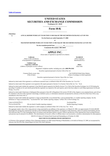 Thumbnail Apple 10-K Annual Report 