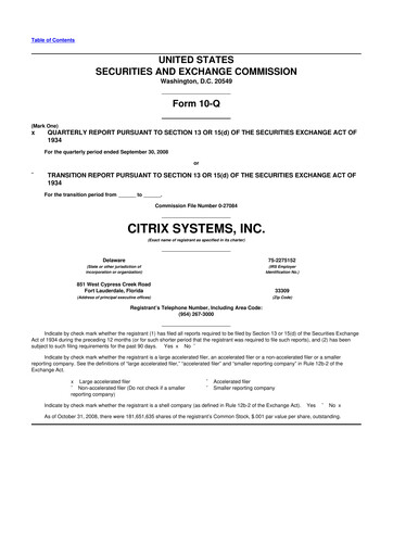 Thumbnail Citrix Systems 10-Q Quarterly Report FY 