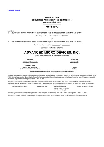 Thumbnail AMD 10-Q Quarterly Report FY 