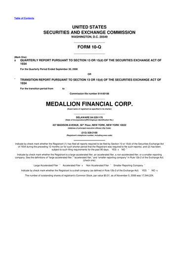 Thumbnail Medallion Financial Corp. 10-Q Quarterly Report FY 