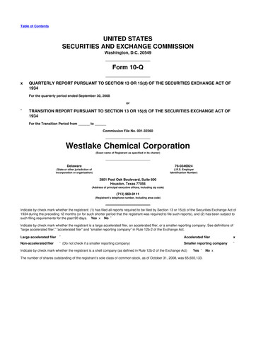 Thumbnail Westlake Corporation
 10-Q Quarterly Report FY 