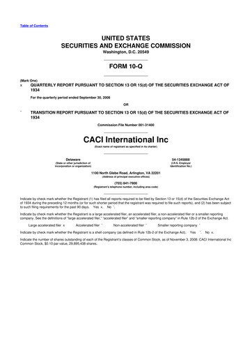 Thumbnail CACI International Inc 10-Q Quarterly Report FY 