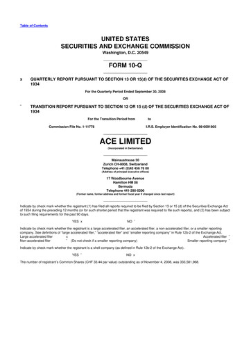 Vorschaubild Chubb 10-Q Quartalsbericht  