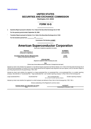 Thumbnail American Superconductor Corporation 10-Q Quarterly Report FY 