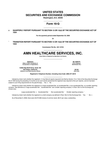 Thumbnail AMN Healthcare Services 10-Q Quarterly Report FY 