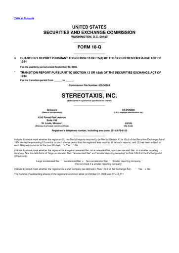 Thumbnail Stereotaxis 10-Q Quarterly Report FY 