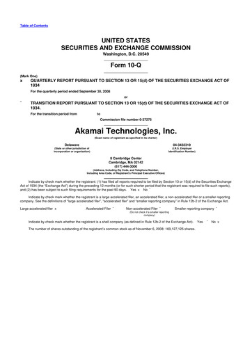 Thumbnail Akamai
 10-Q Quarterly Report FY 