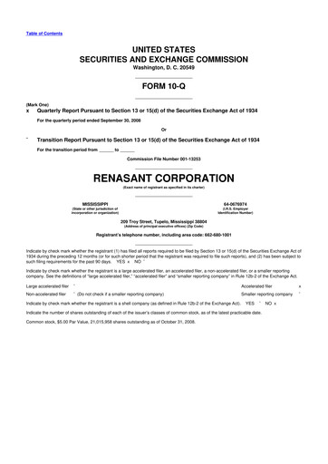 Thumbnail Renasant Corp 10-Q Quarterly Report FY 