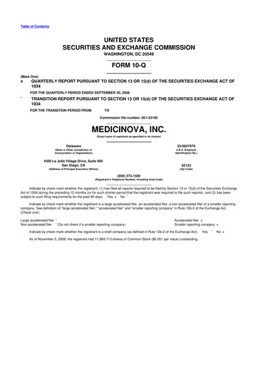 Thumbnail MediciNova 10-Q Quarterly Report FY 