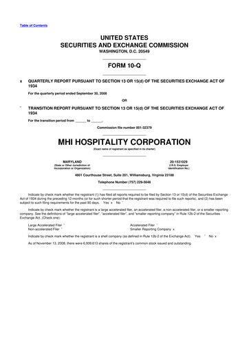 Miniature Sotherly Hotels 10-Q Rapport trimestriel  