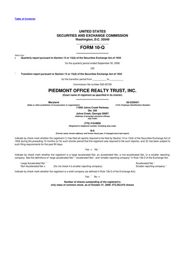 Thumbnail Piedmont Realty Trust 10-Q Quarterly Report FY 