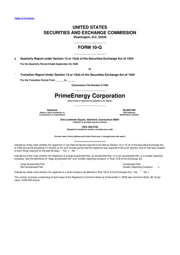 Thumbnail PrimeEnergy Resources 10-Q Quarterly Report FY 
