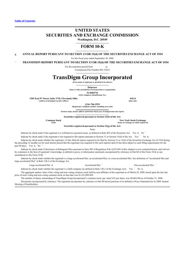 Thumbnail TransDigm Group 10-K Annual Report 