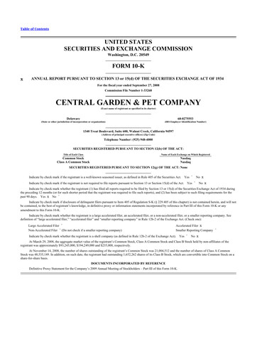 Thumbnail Central Garden & Pet 10-K Annual Report 