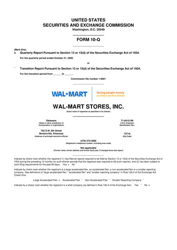 Thumbnail Walmart 10-Q Quarterly Report FY 