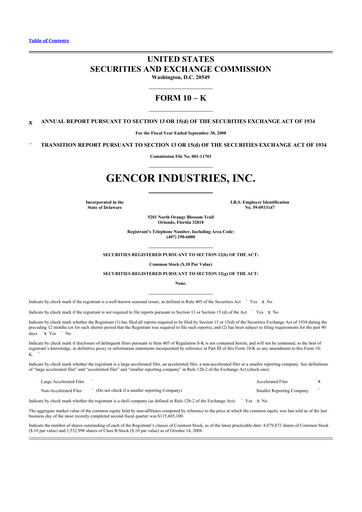 Thumbnail Gencor Industries
 10-K Annual Report 