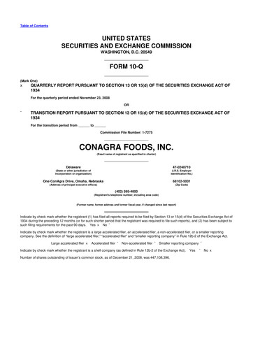 Thumbnail Conagra Brands
 10-Q Quarterly Report FY 