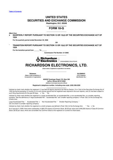 Thumbnail Richardson Electronics 10-Q Quarterly Report FY 