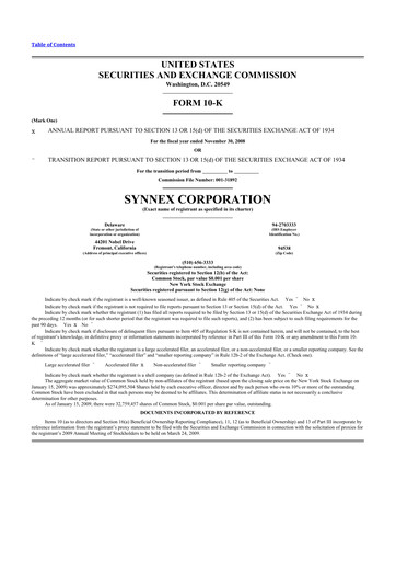 Thumbnail TD Synnex 10-K Annual Report 