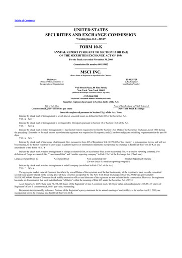 Thumbnail MSCI 10-K Annual Report 