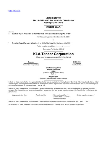 Thumbnail KLA 10-Q Quarterly Report FY 