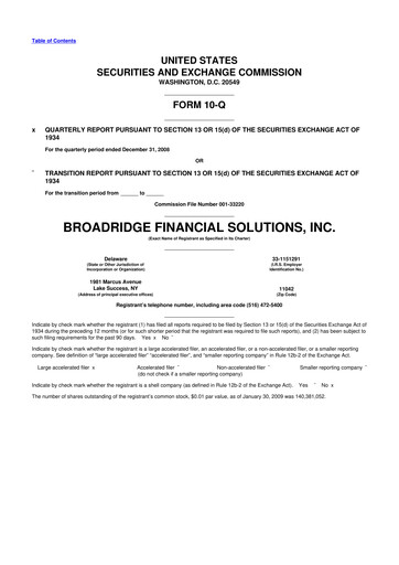 Thumbnail Broadridge Financial Solutions
 10-Q Quarterly Report FY 